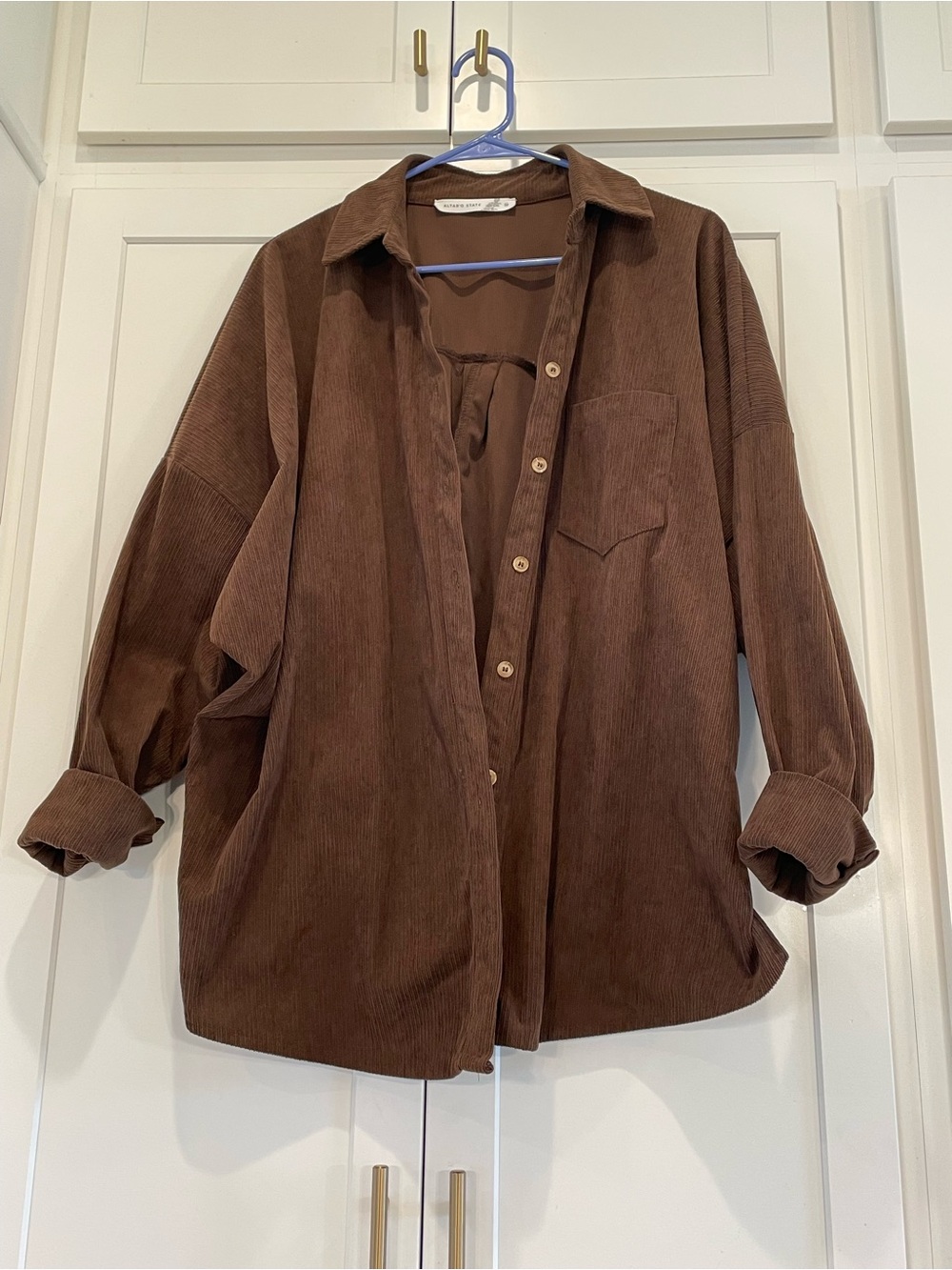 Altar’d State Brown Corduroy Shacket Size M